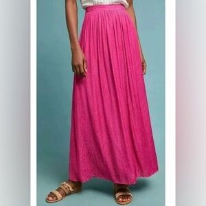 NWT Anthropologie Akemi + Kin Paros Maxi Skirt Raspberry Pink Paisley Boho